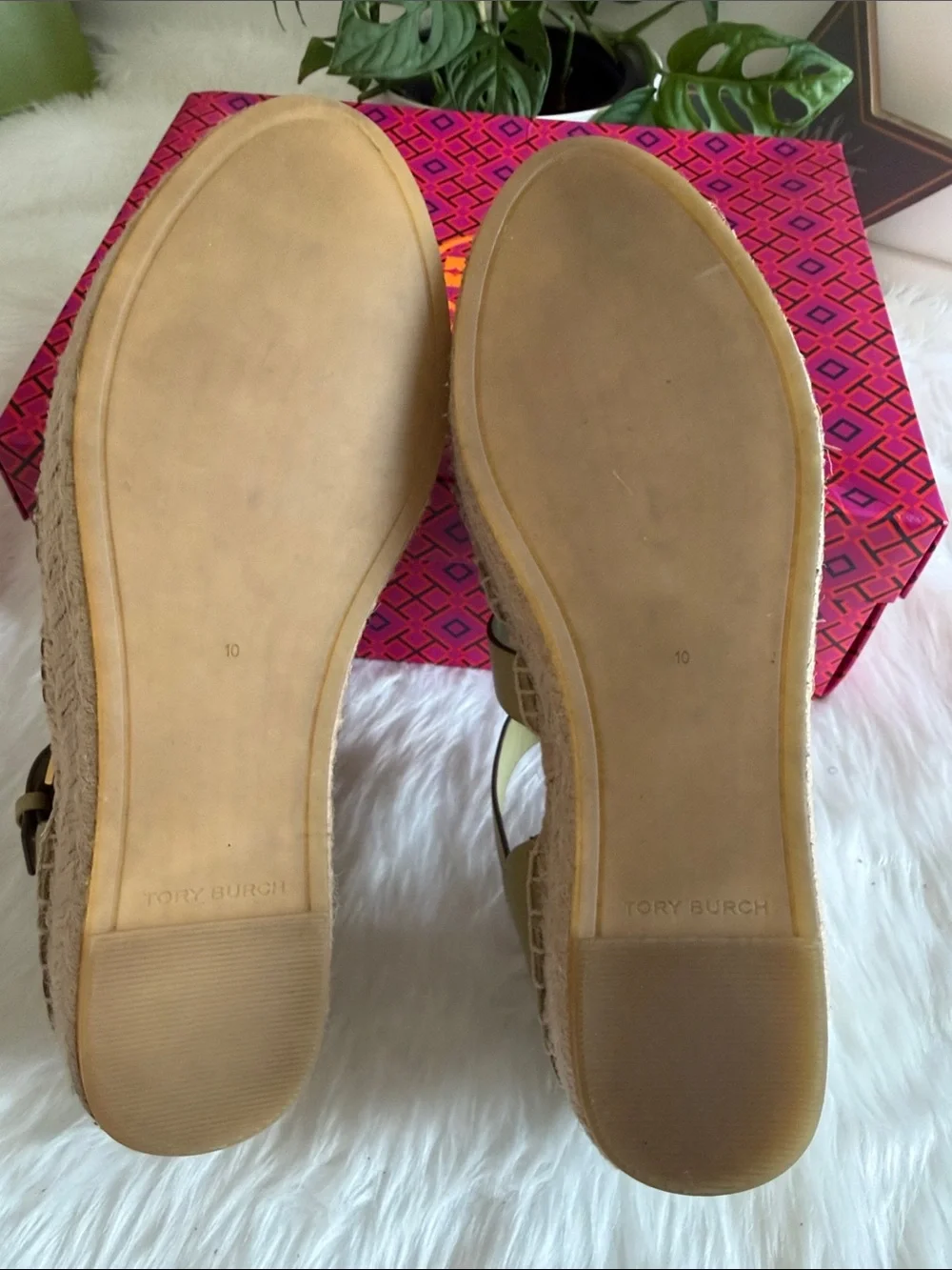 Tory Burch chartreuse leather